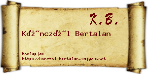 Könczöl Bertalan névjegykártya