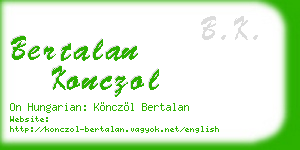 bertalan konczol business card
